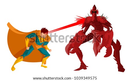 superhero fighting an evil sea monster