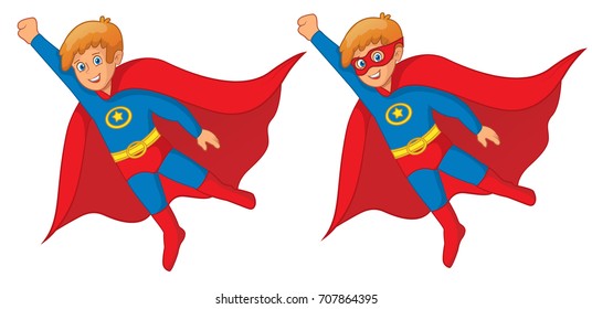 superhero flies boy cloak vector