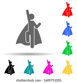 Superhero, fly multi color style icon. Simple glyph, flat vector of hero icons for ui and ux, website or mobile application