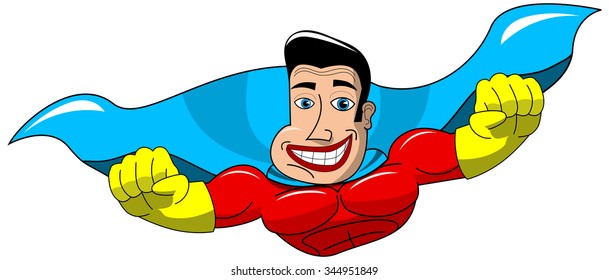 Superhero flying isolated