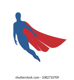 Superhero Flying Pose Icon, Logo, Template, Vector, Clipart