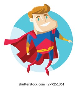a superhero flying in the sky