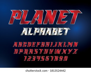 Fuente SuperHero. Letras y números de efectos metálicos