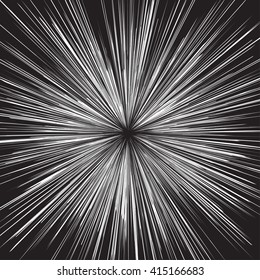 Superhero frame,Comic book black and white radial lines background,Manga or anime speed graphic texture, Explosion vector illustration , Rectangle fight stamp for card, Sun ray or star burst element