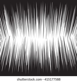Superhero frame,Comic book black and white radial lines background,Manga or anime speed graphic texture, Explosion vector illustration , Rectangle fight stamp for card, Sun ray or star burst element