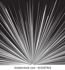 Superhero frame,Comic book black and white radial lines background,Manga or anime speed graphic texture, Explosion vector illustration , Rectangle fight stamp for card, Sun ray or star burst element
