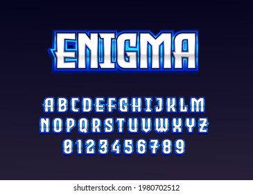 Superhero game logo style text effect. Set of number and alphabet template with modern and futuristic look