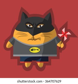 Superhero ginger cat