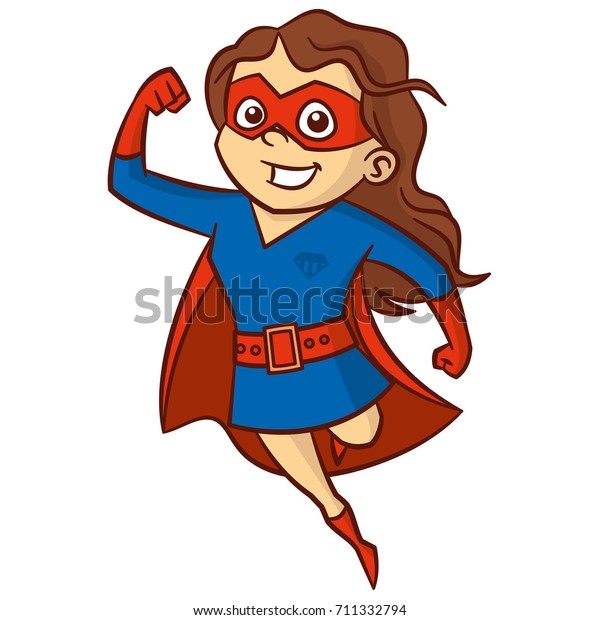 Superhero Girl Cartoon Character Stock Vector (Royalty Free) 711332794 ...