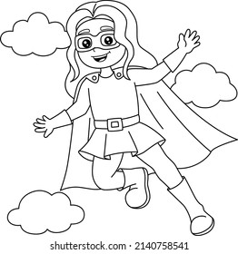 Superhero Girl Coloring Page for Kids