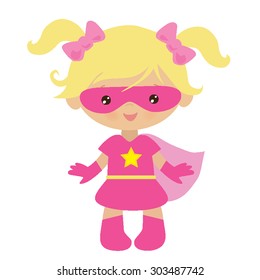 Superhero girl vector illustration