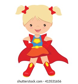 Superhero girl vector illustration