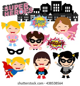 Superhero Girl Vector Illustration