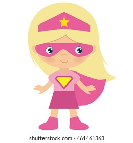 Superhero girl vector illustration