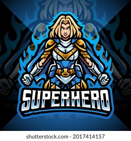 Superhero girls esport mascot logo design