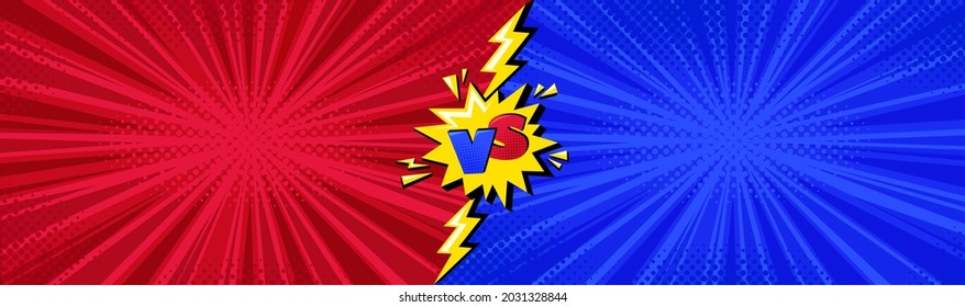 Afiche de superhéroe de medio tono con un rayo. Contra el diseño cómico con flash amarillo. Fondo de la ilustración del vector