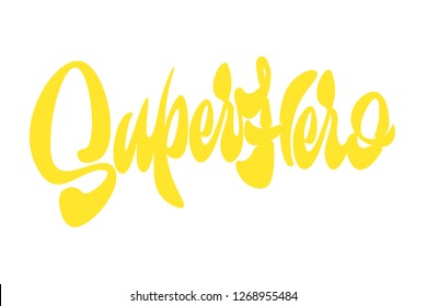 Superhero hand drawn vector lettering design. Comics style. Design for t shirt printing Vector Graphic