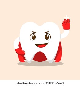 Superhero healthy tooth vector illustration