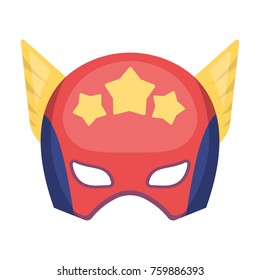 Superhero helmet. Headgear superhero to protect mankind.Superhero single icon in cartoon style bitmap,raster symbol stock illustration.