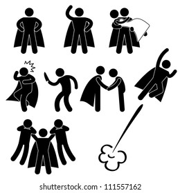 Superhero Hero Rescue Help Protect Girl Fly Icon Symbol Sign Pictogram