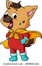 The superhero hyena is the strongest and famous in zoo of illustration