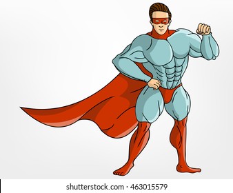 Superhero icon in cartoon colored style. Vector illustration