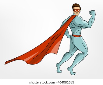 Superhero icon in cartoon colored style. Vector illustration