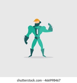 Superhero icon in cartoon colored style. Vector illustration