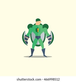 Superhero icon in cartoon colored style. Vector illustration