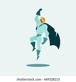 Superhero icon in cartoon colored style. Vector illustration