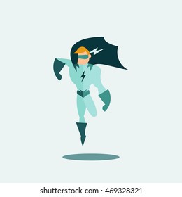 Superhero icon in cartoon colored style. Vector illustration
