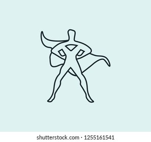 Superhero icon line isolated on clean background. Superhero icon concept drawing icon line in modern style. Vector illustration for your web mobile logo app UI design.