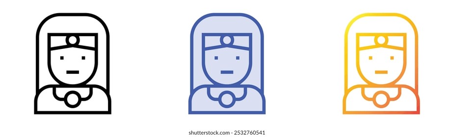 superhero icon. Linear, Blue Fill and Gradient Style Design Isolated On White Background