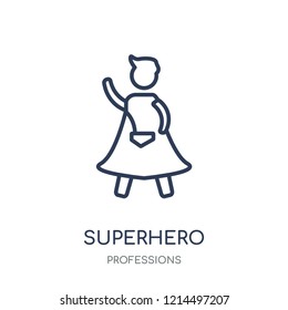 Superhero icon. Superhero linear symbol design from Professions collection. Simple outline element vector illustration on white background.