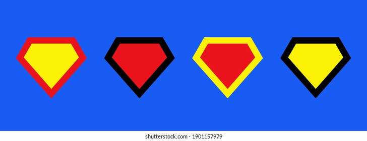 Superhero icon, modern and flat logo. Shield emblem. Vector on isolated background. EPS 10