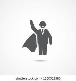 Superhero icon on white background