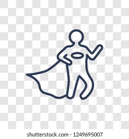 Superhero icon. Trendy linear Superhero logo concept on transparent background from Professions collection