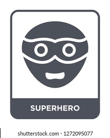 superhero icon vector on white background, superhero trendy filled icons from Emotions collection, superhero simple element illustration
