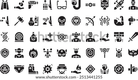 Superhero icons High-Quality Vector Icons Collection with Editable Stroke. Ideal for Professional and Creative Projects.