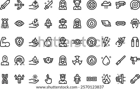 Superhero icons  High-Quality Vector Icons Collection with Editable Stroke. Ideal for Professional and Creative Projects.