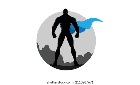 Superhero Illustration With White Eyes