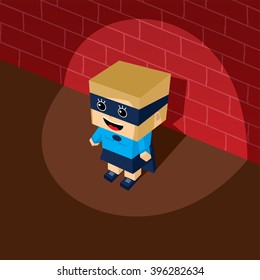 superhero - isometric cartoon
