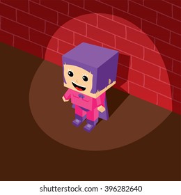 superhero - isometric cartoon
