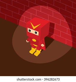 superhero - isometric cartoon