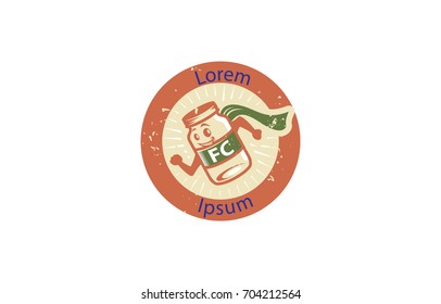 Superhero jar depicting natural food
