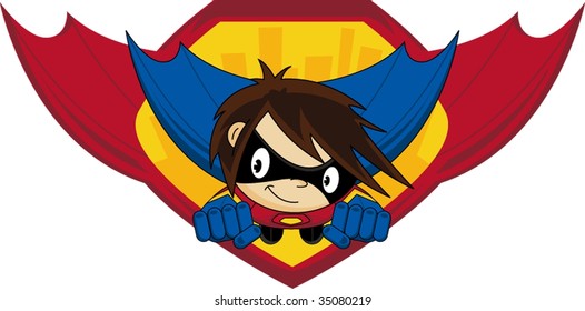 Superhero Kid Flying Graphic