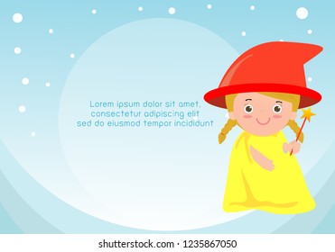 Superhero kid on background,Template for advertising brochure,your text ,Cute little Superhero Children's, Kids and frame,child and frame,Vector Illustration
