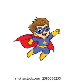 Superhero kids logo design vector