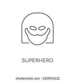 Superhero linear icon. Superhero concept stroke symbol design. Thin graphic elements vector illustration, outline pattern on a white background, eps 10.