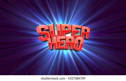 Superhero Logo On Bright Background. Vector Illustration.